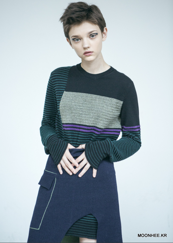 Striped Cashmere Sweater [BLACK]