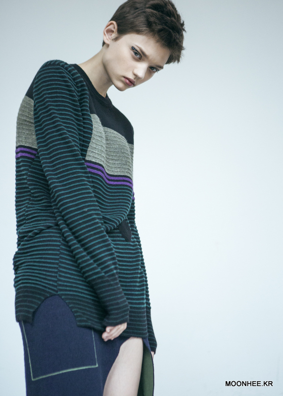 Striped Cashmere Sweater [BLACK]