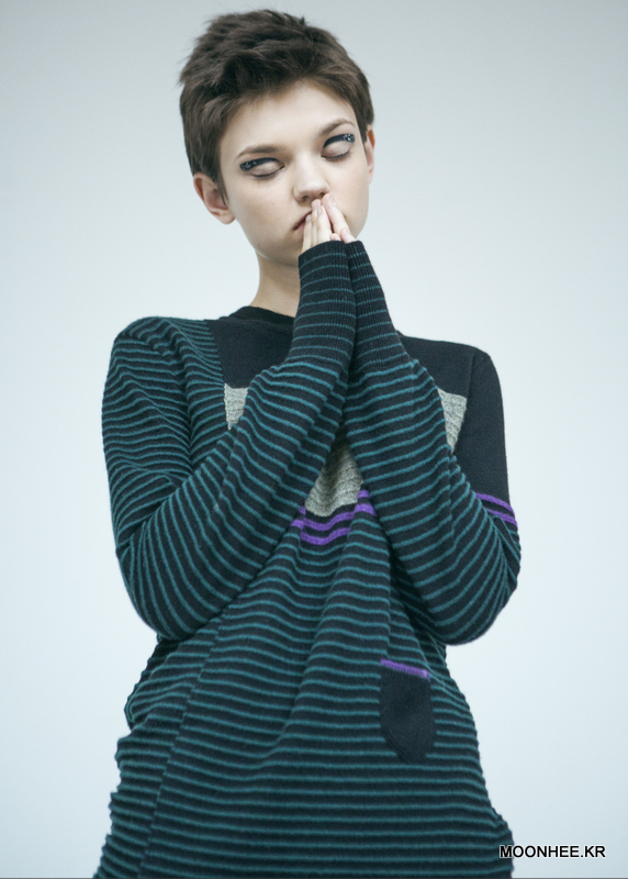 Striped Cashmere Sweater [BLACK]