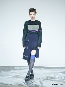 Striped Cashmere Sweater [BLACK]