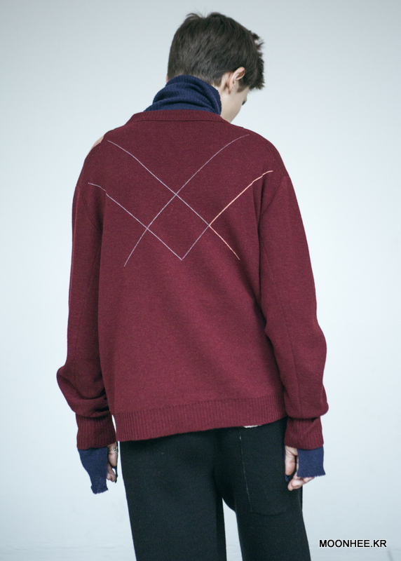 Big Argyle Pattern Pullover [WINE]