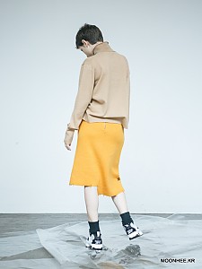 Lettering Destroyed Skirt [YELLOW]